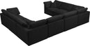 Plush Black Velvet Standard Cloud Modular Sectional - NY Furniture Direct (NY)