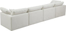 Plush Cream Velvet Standard Cloud Modular Sofa - NY Furniture Direct (NY)