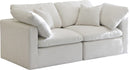 Plush Cream Velvet Standard Cloud Modular Sofa - NY Furniture Direct (NY)