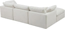 Plush Cream Velvet Standard Cloud Modular Sectional - NY Furniture Direct (NY)