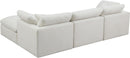 Plush Cream Velvet Standard Cloud Modular Sectional - NY Furniture Direct (NY)