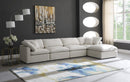 Plush Cream Velvet Standard Cloud Modular Sectional - NY Furniture Direct (NY)