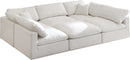 Plush Cream Velvet Standard Cloud Modular Sectional - NY Furniture Direct (NY)