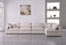 Plush Cream Velvet Standard Cloud Modular Sectional - NY Furniture Direct (NY)