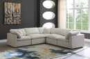 Plush Cream Velvet Standard Cloud Modular Sectional - NY Furniture Direct (NY)