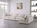 Plush Cream Velvet Standard Cloud Modular Sectional - NY Furniture Direct (NY)