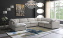 Plush Cream Velvet Standard Cloud Modular Sectional - NY Furniture Direct (NY)