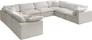 Plush Cream Velvet Standard Cloud Modular Sectional - NY Furniture Direct (NY)