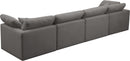 Plush Grey Velvet Standard Cloud Modular Sofa - NY Furniture Direct (NY)