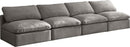 Plush Grey Velvet Standard Cloud Modular Sofa - NY Furniture Direct (NY)