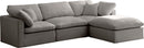 Plush Grey Velvet Standard Cloud Modular Sectional - NY Furniture Direct (NY)