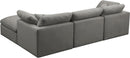 Plush Grey Velvet Standard Cloud Modular Sectional - NY Furniture Direct (NY)