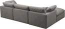 Plush Grey Velvet Standard Cloud Modular Sectional - NY Furniture Direct (NY)