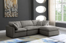 Plush Grey Velvet Standard Cloud Modular Sectional - NY Furniture Direct (NY)