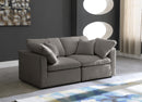 Plush Grey Velvet Standard Cloud Modular Sofa - NY Furniture Direct (NY)