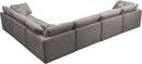 Plush Grey Velvet Standard Cloud Modular Sectional - NY Furniture Direct (NY)