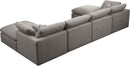 Plush Grey Velvet Standard Cloud Modular Sectional - NY Furniture Direct (NY)