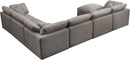 Plush Grey Velvet Standard Cloud Modular Sectional - NY Furniture Direct (NY)