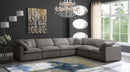 Plush Grey Velvet Standard Cloud Modular Sectional - NY Furniture Direct (NY)