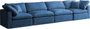 Plush Navy Velvet Standard Cloud Modular Sofa - NY Furniture Direct (NY)