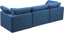 Plush Navy Velvet Standard Cloud Modular Sofa - NY Furniture Direct (NY)