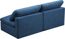 Plush Navy Velvet Standard Cloud Modular Sofa - NY Furniture Direct (NY)