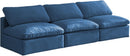 Plush Navy Velvet Standard Cloud Modular Sofa - NY Furniture Direct (NY)