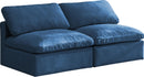 Plush Navy Velvet Standard Cloud Modular Sofa - NY Furniture Direct (NY)