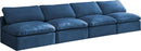 Plush Navy Velvet Standard Cloud Modular Sofa - NY Furniture Direct (NY)