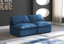 Plush Navy Velvet Standard Cloud Modular Sofa - NY Furniture Direct (NY)