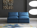 Plush Navy Velvet Standard Cloud Modular Sofa - NY Furniture Direct (NY)