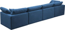Plush Navy Velvet Standard Cloud Modular Sofa - NY Furniture Direct (NY)