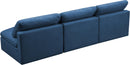 Plush Navy Velvet Standard Cloud Modular Sofa - NY Furniture Direct (NY)