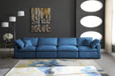 Plush Navy Velvet Standard Cloud Modular Sofa - NY Furniture Direct (NY)