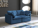 Plush Navy Velvet Standard Cloud Modular Sofa - NY Furniture Direct (NY)