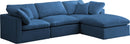 Plush Navy Velvet Standard Cloud Modular Sectional - NY Furniture Direct (NY)