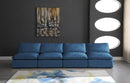 Plush Navy Velvet Standard Cloud Modular Sofa - NY Furniture Direct (NY)