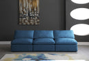 Plush Navy Velvet Standard Cloud Modular Sofa - NY Furniture Direct (NY)