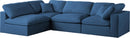 Plush Navy Velvet Standard Cloud Modular Sectional - NY Furniture Direct (NY)