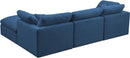 Plush Navy Velvet Standard Cloud Modular Sectional - NY Furniture Direct (NY)