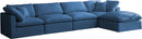 Plush Navy Velvet Standard Cloud Modular Sectional - NY Furniture Direct (NY)