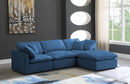 Plush Navy Velvet Standard Cloud Modular Sectional - NY Furniture Direct (NY)