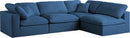 Plush Navy Velvet Standard Cloud Modular Sectional - NY Furniture Direct (NY)