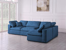 Plush Navy Velvet Standard Cloud Modular Sectional - NY Furniture Direct (NY)