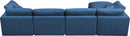 Plush Navy Velvet Standard Cloud Modular Sectional - NY Furniture Direct (NY)