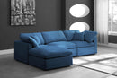 Plush Navy Velvet Standard Cloud Modular Sectional - NY Furniture Direct (NY)