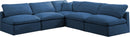 Plush Navy Velvet Standard Cloud Modular Sectional - NY Furniture Direct (NY)
