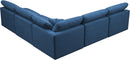 Plush Navy Velvet Standard Cloud Modular Sectional - NY Furniture Direct (NY)