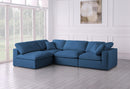 Plush Navy Velvet Standard Cloud Modular Sectional - NY Furniture Direct (NY)
