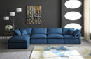 Plush Navy Velvet Standard Cloud Modular Sectional - NY Furniture Direct (NY)